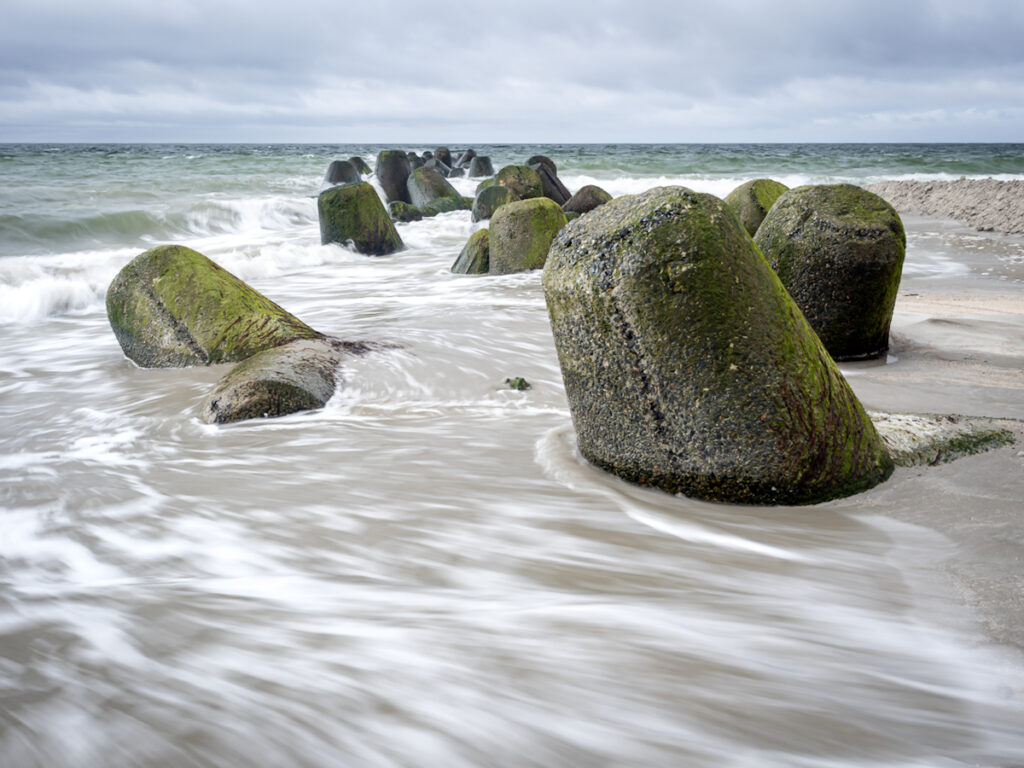 Tetrapoden mit Polfilter fotografiert